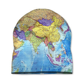 Шапка 3D с принтом Карта 10 в Тюмени, 100% полиэстер | универсальный размер, печать по всей поверхности изделия | Тематика изображения на принте: map | world | карта | мир