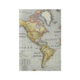 Обложка для паспорта матовая кожа с принтом Карта 16 в Тюмени, натуральная матовая кожа | размер 19,3 х 13,7 см; прозрачные пластиковые крепления | Тематика изображения на принте: map | world | карта | мир
