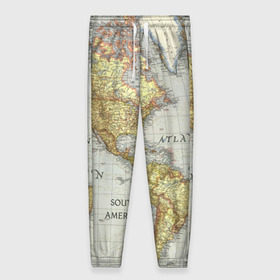 Женские брюки 3D с принтом Карта 16 в Тюмени, полиэстер 100% | прямой крой, два кармана без застежек по бокам, с мягкой трикотажной резинкой на поясе и по низу штанин. В поясе для дополнительного комфорта — широкие завязки | map | world | карта | мир