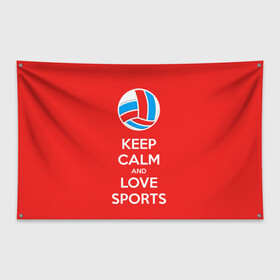 Флаг-баннер с принтом Волейбол 5 в Тюмени, 100% полиэстер | размер 67 х 109 см, плотность ткани — 95 г/м2; по краям флага есть четыре люверса для крепления | keep calm | volleyball | волейбол