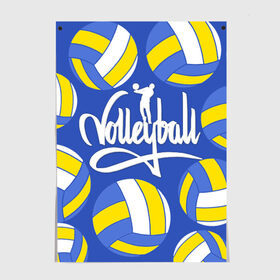 Постер с принтом Волейбол 6 в Тюмени, 100% бумага
 | бумага, плотность 150 мг. Матовая, но за счет высокого коэффициента гладкости имеет небольшой блеск и дает на свету блики, но в отличии от глянцевой бумаги не покрыта лаком | volleyball | волейбол