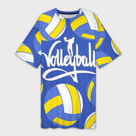Платье-футболка 3D с принтом Волейбол 6 в Тюмени,  |  | volleyball | волейбол