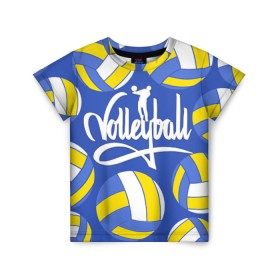 Детская футболка 3D с принтом Волейбол 6 в Тюмени, 100% гипоаллергенный полиэфир | прямой крой, круглый вырез горловины, длина до линии бедер, чуть спущенное плечо, ткань немного тянется | volleyball | волейбол