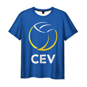 Мужская футболка 3D с принтом Волейбол 19 в Тюмени, 100% полиэфир | прямой крой, круглый вырез горловины, длина до линии бедер | Тематика изображения на принте: cev | volleyball | волейбол