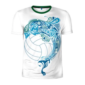 Мужская футболка 3D спортивная с принтом Волейбол 22 в Тюмени, 100% полиэстер с улучшенными характеристиками | приталенный силуэт, круглая горловина, широкие плечи, сужается к линии бедра | 