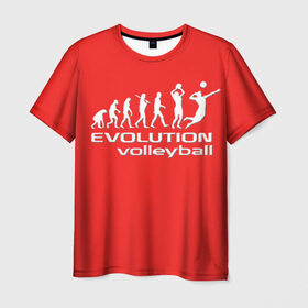Мужская футболка 3D с принтом Волейбол 23 в Тюмени, 100% полиэфир | прямой крой, круглый вырез горловины, длина до линии бедер | evolution | volleyball | волейбол