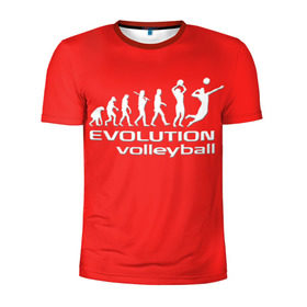 Мужская футболка 3D спортивная с принтом Волейбол 23 в Тюмени, 100% полиэстер с улучшенными характеристиками | приталенный силуэт, круглая горловина, широкие плечи, сужается к линии бедра | evolution | volleyball | волейбол