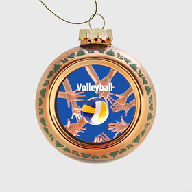 Стеклянный ёлочный шар с принтом Волейбол 24 в Тюмени, Стекло | Диаметр: 80 мм | Тематика изображения на принте: volleyball | волейбол