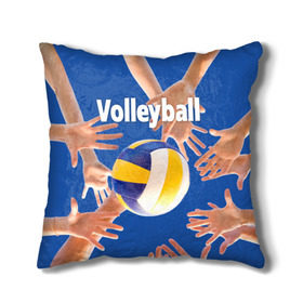 Подушка 3D с принтом Волейбол 24 в Тюмени, наволочка – 100% полиэстер, наполнитель – холлофайбер (легкий наполнитель, не вызывает аллергию). | состоит из подушки и наволочки. Наволочка на молнии, легко снимается для стирки | volleyball | волейбол
