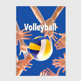 Постер с принтом Волейбол 24 в Тюмени, 100% бумага
 | бумага, плотность 150 мг. Матовая, но за счет высокого коэффициента гладкости имеет небольшой блеск и дает на свету блики, но в отличии от глянцевой бумаги не покрыта лаком | volleyball | волейбол