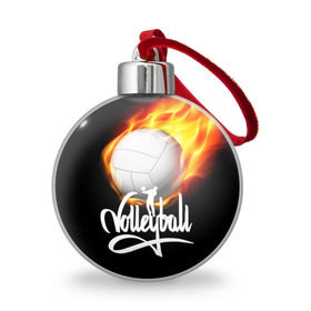 Ёлочный шар с принтом Волейбол 28 в Тюмени, Пластик | Диаметр: 77 мм | Тематика изображения на принте: volleyball | волейбол