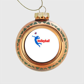 Стеклянный ёлочный шар с принтом Волейбол 31 в Тюмени, Стекло | Диаметр: 80 мм | volleyball | волейбол