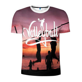 Мужская футболка 3D спортивная с принтом Волейбол 65 в Тюмени, 100% полиэстер с улучшенными характеристиками | приталенный силуэт, круглая горловина, широкие плечи, сужается к линии бедра | volleyball | волейбол