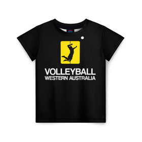 Детская футболка 3D с принтом Волейбол 67 в Тюмени, 100% гипоаллергенный полиэфир | прямой крой, круглый вырез горловины, длина до линии бедер, чуть спущенное плечо, ткань немного тянется | volleyball | western australia | волейбол