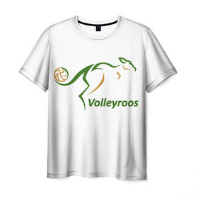 Мужская футболка 3D с принтом Волейбол 71 в Тюмени, 100% полиэфир | прямой крой, круглый вырез горловины, длина до линии бедер | 