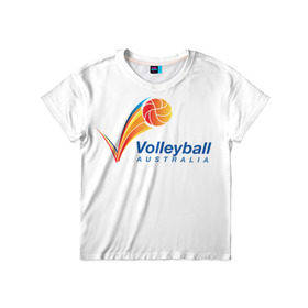 Детская футболка 3D с принтом Волейбол 72 в Тюмени, 100% гипоаллергенный полиэфир | прямой крой, круглый вырез горловины, длина до линии бедер, чуть спущенное плечо, ткань немного тянется | australia | volleyball | волейбол