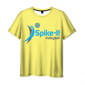 Мужская футболка 3D с принтом Волейбол 77 в Тюмени, 100% полиэфир | прямой крой, круглый вырез горловины, длина до линии бедер | spike it | volleyball | волейбол