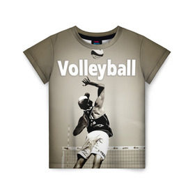 Детская футболка 3D с принтом Волейбол 78 в Тюмени, 100% гипоаллергенный полиэфир | прямой крой, круглый вырез горловины, длина до линии бедер, чуть спущенное плечо, ткань немного тянется | volleyball | волейбол