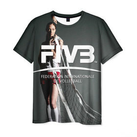 Мужская футболка 3D с принтом Волейбол 80 в Тюмени, 100% полиэфир | прямой крой, круглый вырез горловины, длина до линии бедер | fiv3 | volleyball | волейбол