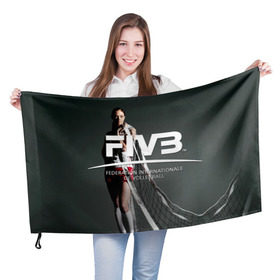 Флаг 3D с принтом Волейбол 80 в Тюмени, 100% полиэстер | плотность ткани — 95 г/м2, размер — 67 х 109 см. Принт наносится с одной стороны | fiv3 | volleyball | волейбол