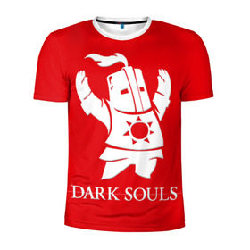 Мужская футболка 3D спортивная с принтом Dark Souls 1 в Тюмени, 100% полиэстер с улучшенными характеристиками | приталенный силуэт, круглая горловина, широкие плечи, сужается к линии бедра | dark souls | praise the sun | you died | дарк соулс
