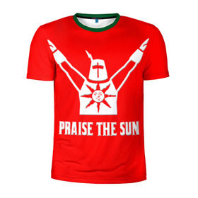Мужская футболка 3D спортивная с принтом Dark Souls 4 в Тюмени, 100% полиэстер с улучшенными характеристиками | приталенный силуэт, круглая горловина, широкие плечи, сужается к линии бедра | dark souls | praise the sun | you died | дарк соулс