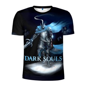 Мужская футболка 3D спортивная с принтом Dark Souls 17 в Тюмени, 100% полиэстер с улучшенными характеристиками | приталенный силуэт, круглая горловина, широкие плечи, сужается к линии бедра | dark souls | praise the sun | you died | дарк соулс