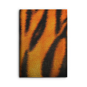 Обложка для автодокументов с принтом Шкура тигра в Тюмени, натуральная кожа |  размер 19,9*13 см; внутри 4 больших “конверта” для документов и один маленький отдел — туда идеально встанут права | кошка | полосатая | текстуры | тигр