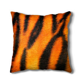 Подушка 3D с принтом Шкура тигра в Тюмени, наволочка – 100% полиэстер, наполнитель – холлофайбер (легкий наполнитель, не вызывает аллергию). | состоит из подушки и наволочки. Наволочка на молнии, легко снимается для стирки | кошка | полосатая | текстуры | тигр