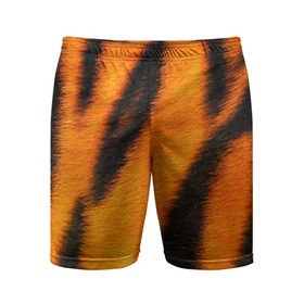 Мужские шорты 3D спортивные с принтом Шкура тигра в Тюмени,  |  | кошка | полосатая | текстуры | тигр