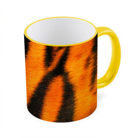 Кружка 3D с принтом Шкура тигра в Тюмени, керамика | ёмкость 330 мл | кошка | полосатая | текстуры | тигр