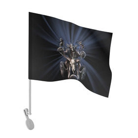 Флаг для автомобиля с принтом Скелет на мотоцикле в Тюмени, 100% полиэстер | Размер: 30*21 см | ride or die | байкер