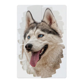Магнитный плакат 2Х3 с принтом Симпотяга волк в Тюмени, Полимерный материал с магнитным слоем | 6 деталей размером 9*9 см | зверь | серый | хаски | хаски бандит