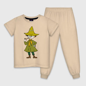 Детская пижама хлопок с принтом Снусмумрик в Тюмени, 100% хлопок |  брюки и футболка прямого кроя, без карманов, на брюках мягкая резинка на поясе и по низу штанин
 | Тематика изображения на принте: муми тролль
