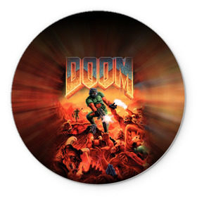 Коврик круглый с принтом Doom 1993 в Тюмени, резина и полиэстер | круглая форма, изображение наносится на всю лицевую часть | 