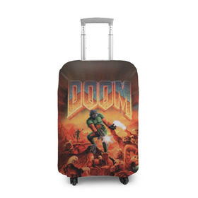 Чехол для чемодана 3D с принтом Doom 1993 в Тюмени, 86% полиэфир, 14% спандекс | двустороннее нанесение принта, прорези для ручек и колес | 