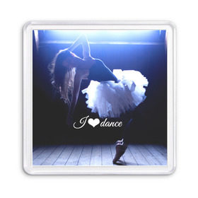 Магнит 55*55 с принтом Танец в Тюмени, Пластик | Размер: 65*65 мм; Размер печати: 55*55 мм | балерина | девушка | пуанты | свет | танец