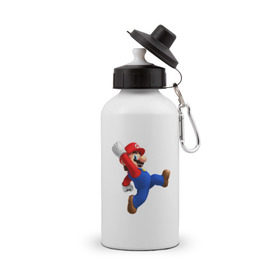 Бутылка спортивная с принтом Марио в Тюмени, металл | емкость — 500 мл, в комплекте две пластиковые крышки и карабин для крепления | nintendo | нинтендо