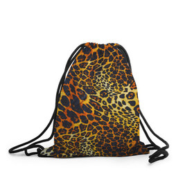 Рюкзак-мешок 3D с принтом Леопард в Тюмени, 100% полиэстер | плотность ткани — 200 г/м2, размер — 35 х 45 см; лямки — толстые шнурки, застежка на шнуровке, без карманов и подкладки | 3д | животные | кошка | леопард | новая | хищник