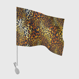 Флаг для автомобиля с принтом Леопард в Тюмени, 100% полиэстер | Размер: 30*21 см | 3д | животные | кошка | леопард | новая | хищник
