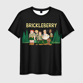 Мужская футболка 3D с принтом Brickleberry в Тюмени, 100% полиэфир | прямой крой, круглый вырез горловины, длина до линии бедер | brickleberry