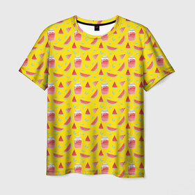 Мужская футболка 3D с принтом Арбузы в Тюмени, 100% полиэфир | прямой крой, круглый вырез горловины, длина до линии бедер | арбуз | арбузы | лето