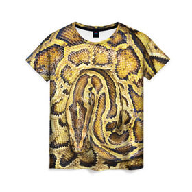 Женская футболка 3D с принтом Змея в Тюмени, 100% полиэфир ( синтетическое хлопкоподобное полотно) | прямой крой, круглый вырез горловины, длина до линии бедер | snake | анаконда | гадюка | змеиная | змея | кобра | кожа | кожура | удав | уж | червь | червяк | яд