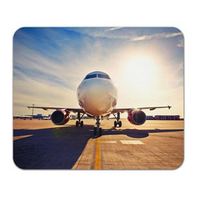 Коврик прямоугольный с принтом Самолет в Тюмени, натуральный каучук | размер 230 х 185 мм; запечатка лицевой стороны | дорога | летчик | небо | полет | самолет | солнце
