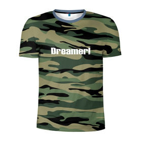 Мужская футболка 3D спортивная с принтом Dreamer! в Тюмени, 100% полиэстер с улучшенными характеристиками | приталенный силуэт, круглая горловина, широкие плечи, сужается к линии бедра | camo | камо | камуфляж | мечтатель