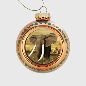 Стеклянный ёлочный шар с принтом Могучий слон в Тюмени, Стекло | Диаметр: 80 мм | elephant | африка | бивни | джунгли | мамонт | савана | сафари | слон | хобот