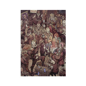 Обложка для паспорта матовая кожа с принтом Ведьмак и компания в Тюмени, натуральная матовая кожа | размер 19,3 х 13,7 см; прозрачные пластиковые крепления | Тематика изображения на принте: witcher | йенифер | трисс | цири