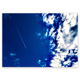 Поздравительная открытка с принтом Облака в Тюмени, 100% бумага | плотность бумаги 280 г/м2, матовая, на обратной стороне линовка и место для марки
 | Тематика изображения на принте: небо | облака | пейзаж | синий