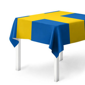 Скатерть 3D с принтом Швеция в Тюмени, 100% полиэстер (ткань не мнется и не растягивается) | Размер: 150*150 см | Тематика изображения на принте: сборная | футбол