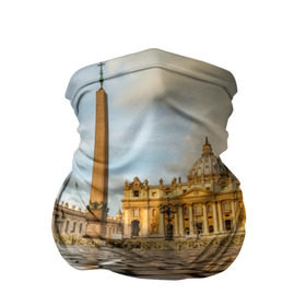 Бандана-труба 3D с принтом Италия (Рим) в Тюмени, 100% полиэстер, ткань с особыми свойствами — Activecool | плотность 150‒180 г/м2; хорошо тянется, но сохраняет форму | europe | italy | rome | vatican | архитектура | ватикан | европа | ес | италия | обелиск | папа римский | площадь святого петра | рим | собор